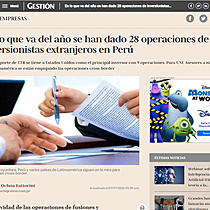 En lo que va del ao se han dado 28 operaciones de inversionistas extranjeros en Per